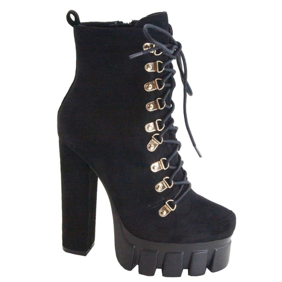 JMoon are Back Black Vegan Suede Boots - Picture 4 of 4